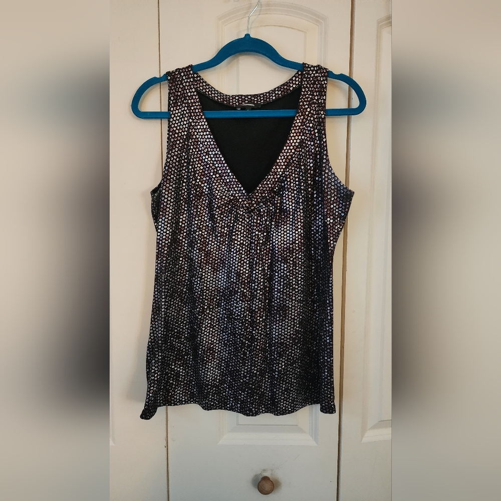 Express Black and Silver Sequin Blouse